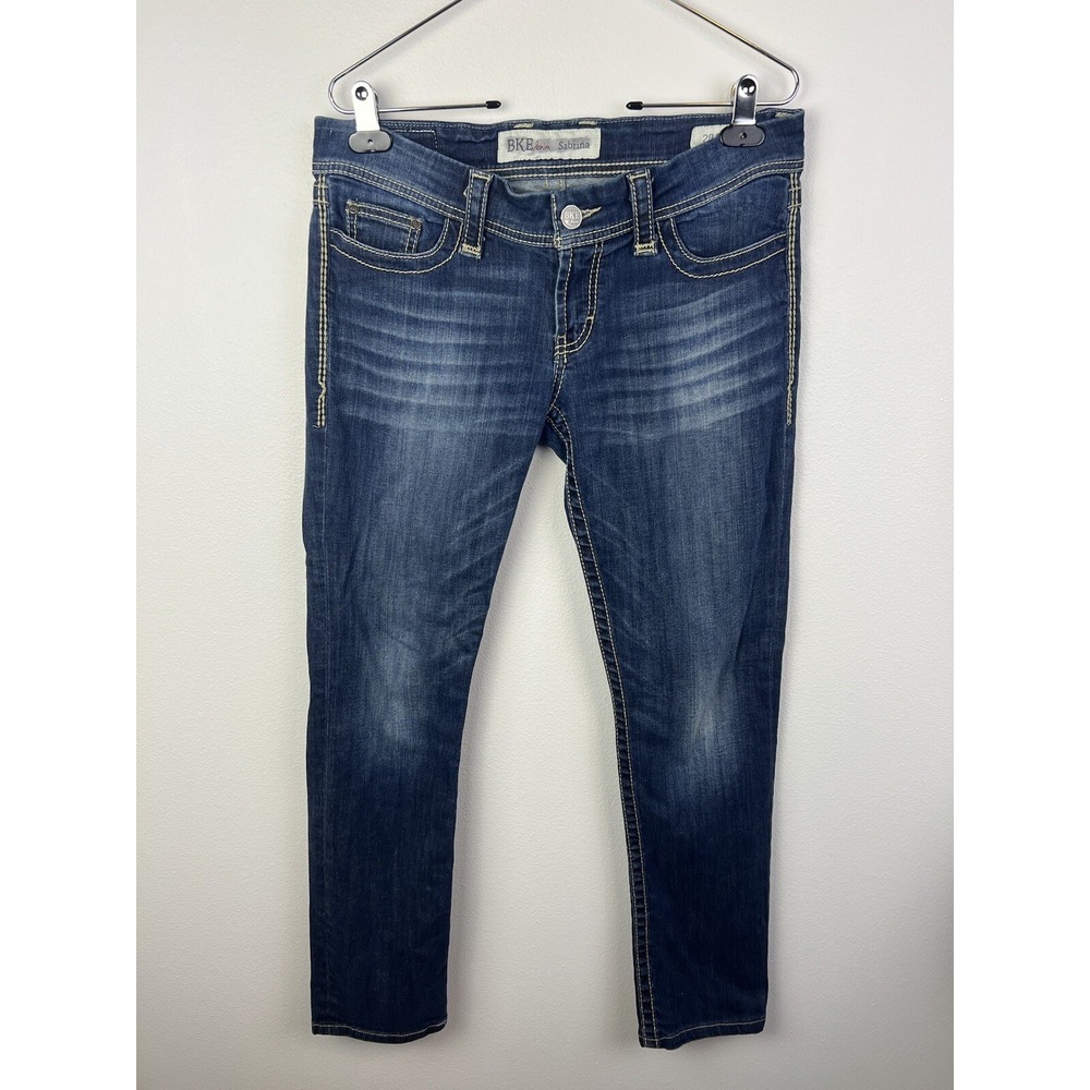 BKE Buckle Jeans Womens 29x 31 1/2 Sabrina Straight Low Distressed Tag
